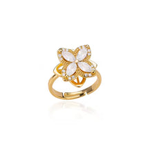 Load image into Gallery viewer, Four Leaf Flower Fidget Spinner Ring
