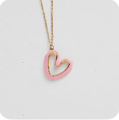 Sideways Hollow Heart Necklace