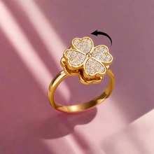 Load image into Gallery viewer, Zircon Four Clover Anti Stress/Anti Anxiety Fidget Ring
