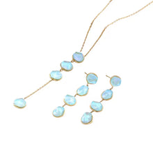 Load image into Gallery viewer, 4 Stone Dangling Resin Necklace &amp; Earrings Set
