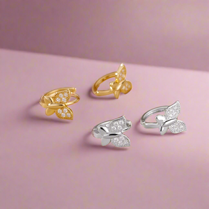 Zircon Butterfly Hoops