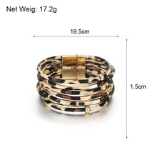 Load image into Gallery viewer, Magnetic Leopard Leather Bracelet
