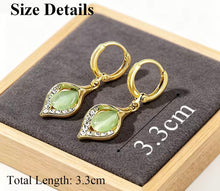 Load image into Gallery viewer, Sage Green Sparkle Huggies Hoop Earrings
