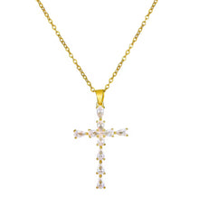 Load image into Gallery viewer, Celestial Marquise Zircon Cross Necklace
