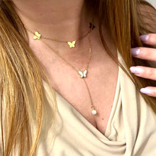 Load image into Gallery viewer, Double Layer Butterfly Shell Pearl Necklace

