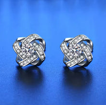 Load image into Gallery viewer, Twisted Rose Zircon Stud Earrings
