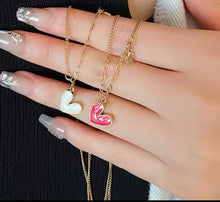 Load image into Gallery viewer, Double Dangling Heart Shell Necklace
