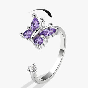 Anti Stress/Anxiety Purple Butterfly Fidget Spinner Ring