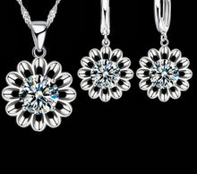 Load image into Gallery viewer, Zircon Color Pendant Necklace &amp; Earrings Set
