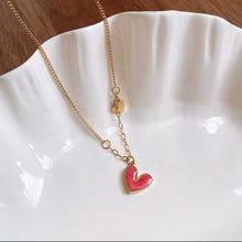 Load image into Gallery viewer, Double Dangling Heart Shell Necklace
