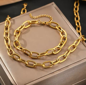 Chain Necklace & Bracelet Set
