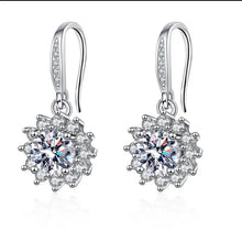 Load image into Gallery viewer, Sunflower Zircon Dangling Earrings
