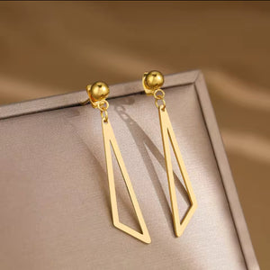 Hollow Triangle Pendant Dangling Earrings