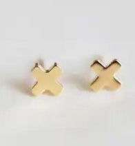Load image into Gallery viewer, X Mini Stud Earrings
