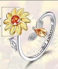 Load image into Gallery viewer, Flower with Bird Anti-Anxiety/ Anti-Stress Fidget Spinner Ring
