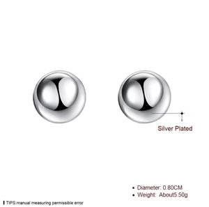 Big Bead Stud Silver Earrings