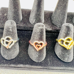 Zircon Heart Within Heart Ring