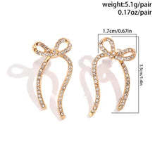 Load image into Gallery viewer, Long Zircon Bow Stud Earrings
