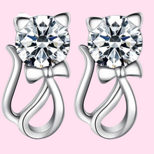 Load image into Gallery viewer, Kitty Cat Zircon Stud Earrings
