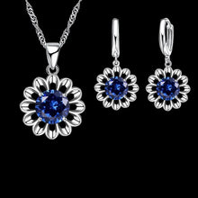 Load image into Gallery viewer, Zircon Color Pendant Necklace &amp; Earrings Set
