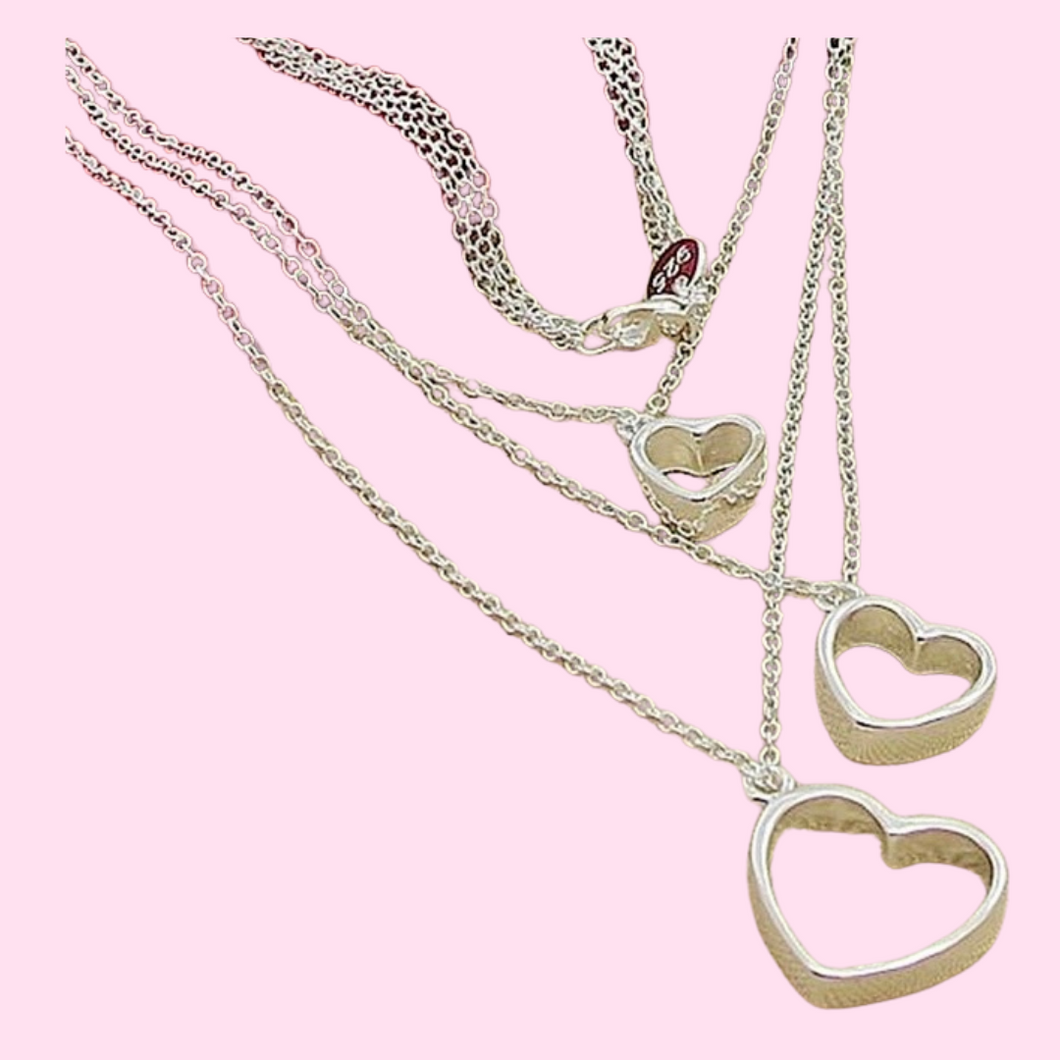 Triple Hearts Dangling Necklaces