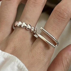Thick Double Line Ring