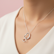 Load image into Gallery viewer, Double Dangling Hollow Hearts Necklace
