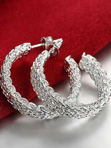 Weaved Open Hoop Earrings