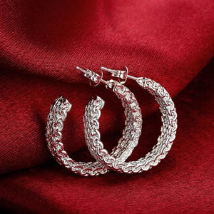 Weaved Open Hoop Earrings