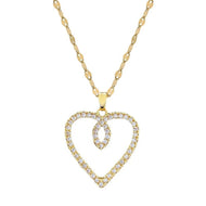 Open Heart Zircon Necklace