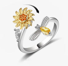 Load image into Gallery viewer, Flower with Bird Anti-Anxiety/ Anti-Stress Fidget Spinner Ring
