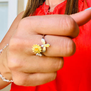 Flower with Bird Anti-Anxiety/ Anti-Stress Fidget Spinner Ring