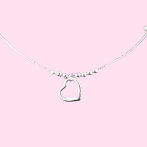 Dangling Heart and Beads Anklet