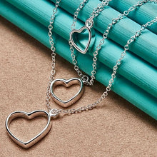 Load image into Gallery viewer, Triple Hearts Dangling Necklaces
