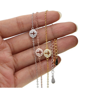 Round Cross Charm Pendant Bracelet