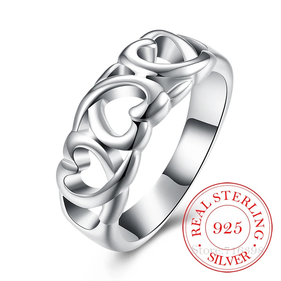 Up & Down Hollow Heart Ring