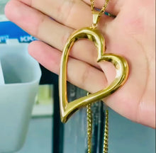 Load and play video in Gallery viewer, Big Open Sideways Heart Necklace
