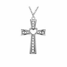 Load image into Gallery viewer, Heart Cross Necklace
