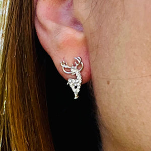 Rhinestone Deer Stud Earrings