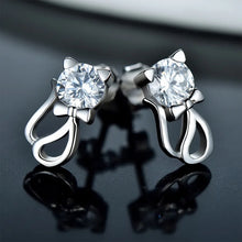 Load image into Gallery viewer, Kitty Cat Zircon Stud Earrings
