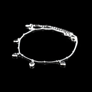 Solid Dangling Heart Pendant Anklet