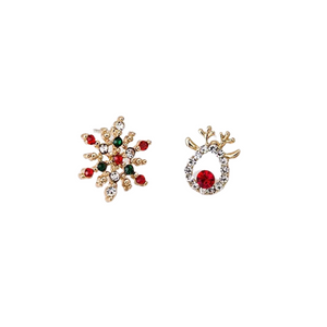 Multi-color Star & Rudolph Earrings