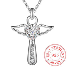 Load image into Gallery viewer, CZ Angel Pendant Necklace
