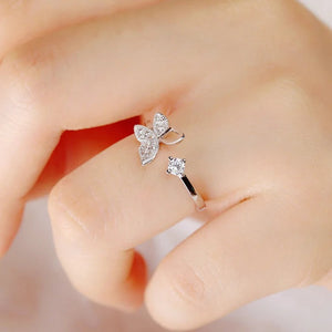 3 Zircon Wing Butterfly Ring