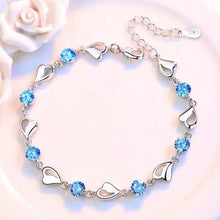 Load image into Gallery viewer, Hearts &amp; Aqua Zircon Bracelet
