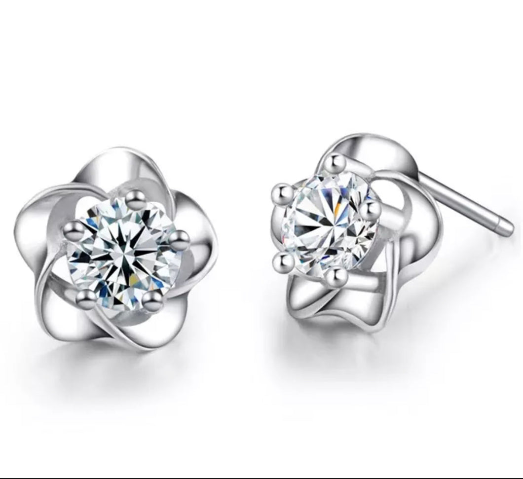 Crystal Flower Stud Earrings (Secret Gift)