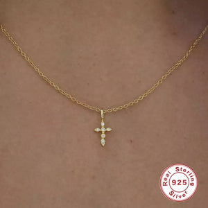 Mini Zircon Cross Necklace