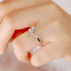 3 Zircon Wing Butterfly Ring