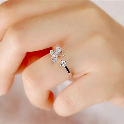 3 Zircon Wing Butterfly Ring