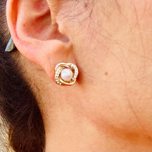 Load image into Gallery viewer, Zircon Pearl Twist Stud Earrings
